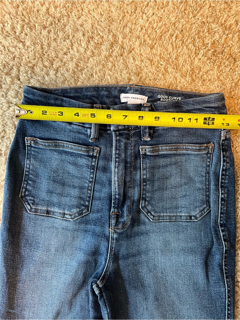Good American Dark Blue Flare Jeans - Picture 7 of 10